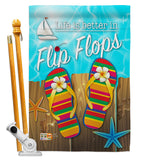 Better in Flip Flops - Fun In The Sun Summer Vertical Impressions Decorative Flags HG106003 Made In USA