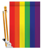 Rainbow - Fun In The Sun Summer Vertical Applique Decorative Flags HG106020