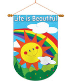 Life Is Beautiful - Fun In The Sun Summer Vertical Applique Decorative Flags HG106040