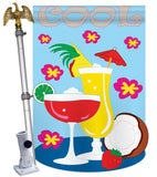 Cool Day - Fun In The Sun Summer Vertical Applique Decorative Flags HG106047