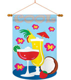 Cool Day - Fun In The Sun Summer Vertical Applique Decorative Flags HG106047