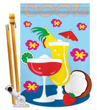 Cool Day - Fun In The Sun Summer Vertical Applique Decorative Flags HG106047