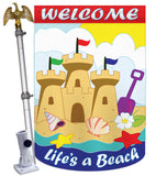 Life's A Beach - Fun In The Sun Summer Vertical Applique Decorative Flags HG106050