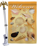 Welcome Shells - Fun In The Sun Summer Vertical Impressions Decorative Flags HG106059 Imported