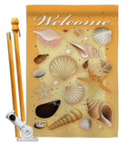 Welcome Shells - Fun In The Sun Summer Vertical Impressions Decorative Flags HG106059 Imported