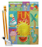 Summer Collage - Fun In The Sun Summer Vertical Impressions Decorative Flags HG106065 Made In USA