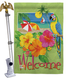 Welcome Tropical - Fun In The Sun Summer Vertical Impressions Decorative Flags HG106066 Made In USA