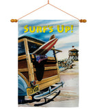 Beach Wagon - Fun In The Sun Summer Vertical Impressions Decorative Flags HG106068 Made In USA