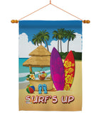 Surf's Up Hut - Fun In The Sun Summer Vertical Impressions Decorative Flags HG106070 Made In USA