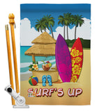 Surf's Up Hut - Fun In The Sun Summer Vertical Impressions Decorative Flags HG106070 Made In USA