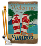 Welcome Summer - Fun In The Sun Summer Vertical Impressions Decorative Flags HG106075 Made In USA