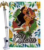 Hula Girl - Fun In The Sun Summer Vertical Impressions Decorative Flags HG106083 Made In USA