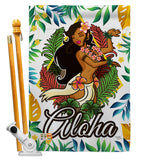 Hula Girl - Fun In The Sun Summer Vertical Impressions Decorative Flags HG106083 Made In USA