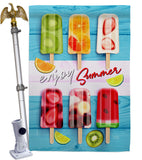 Sweet Popsicles - Fun In The Sun Summer Vertical Impressions Decorative Flags HG106090 Made In USA