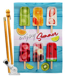 Sweet Popsicles - Fun In The Sun Summer Vertical Impressions Decorative Flags HG106090 Made In USA