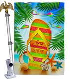 Summer Flip Flop - Fun In The Sun Summer Vertical Impressions Decorative Flags HG106099 Made In USA