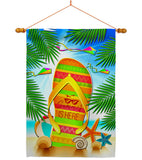 Summer Flip Flop - Fun In The Sun Summer Vertical Impressions Decorative Flags HG106099 Made In USA