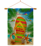 Summer Flip Flop - Fun In The Sun Summer Vertical Impressions Decorative Flags HG106099 Made In USA