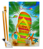 Summer Flip Flop - Fun In The Sun Summer Vertical Impressions Decorative Flags HG106099 Made In USA