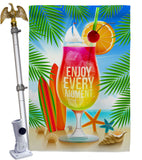 Enjoy Every Moment - Fun In The Sun Summer Vertical Impressions Decorative Flags HG106101 Made In USA