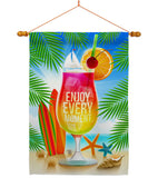 Enjoy Every Moment - Fun In The Sun Summer Vertical Impressions Decorative Flags HG106101 Made In USA