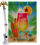 Enjoy Every Moment - Fun In The Sun Summer Vertical Impressions Decorative Flags HG106101 Made In USA