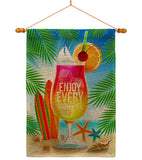 Enjoy Every Moment - Fun In The Sun Summer Vertical Impressions Decorative Flags HG106101 Made In USA