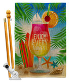 Enjoy Every Moment - Fun In The Sun Summer Vertical Impressions Decorative Flags HG106101 Made In USA