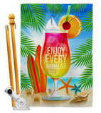 Enjoy Every Moment - Fun In The Sun Summer Vertical Impressions Decorative Flags HG106101 Made In USA