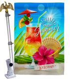 Summer Welcome - Fun In The Sun Summer Vertical Impressions Decorative Flags HG106102 Made In USA