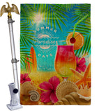 Summer In Paradise - Fun In The Sun Summer Vertical Impressions Decorative Flags HG106103 Made In USA