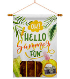 Oh Summer - Fun In The Sun Summer Vertical Impressions Decorative Flags HG106105 Made In USA