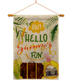 Oh Summer - Fun In The Sun Summer Vertical Impressions Decorative Flags HG106105 Made In USA