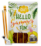 Oh Summer - Fun In The Sun Summer Vertical Impressions Decorative Flags HG106105 Made In USA