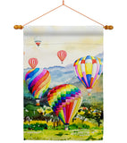 Escape Hot Air Balloon - Fun In The Sun Summer Vertical Impressions Decorative Flags HG106112 Made In USA