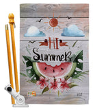 Hi Summer - Fun In The Sun Summer Vertical Impressions Decorative Flags HG137017 Made In USA