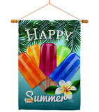 Happy Summer Pop - Fun In The Sun Summer Vertical Impressions Decorative Flags HG137027 Made In USA