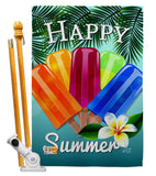 Happy Summer Pop - Fun In The Sun Summer Vertical Impressions Decorative Flags HG137027 Made In USA