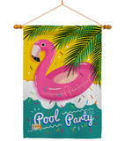 Summer Pool Party - Fun In The Sun Summer Vertical Impressions Decorative Flags HG137060 Made In USA