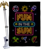 Neon Fun in the Sun - Fun In The Sun Summer Vertical Impressions Decorative Flags HG137536 Made In USA