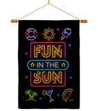 Neon Fun in the Sun - Fun In The Sun Summer Vertical Impressions Decorative Flags HG137536 Made In USA