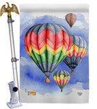 Summer Hot Air Balloon - Fun In The Sun Summer Vertical Impressions Decorative Flags HG192198 Made In USA