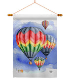 Summer Hot Air Balloon - Fun In The Sun Summer Vertical Impressions Decorative Flags HG192198 Made In USA