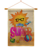 Hello Summer - Fun In The Sun Summer Vertical Impressions Decorative Flags HG192397 Made In USA