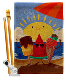 Summer Buddy - Fun In The Sun Summer Vertical Impressions Decorative Flags HG192453 Made In USA