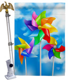 Pinwheels - Fun In The Sun Summer Vertical Impressions Decorative Flags HG192642 Made In USA