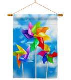 Pinwheels - Fun In The Sun Summer Vertical Impressions Decorative Flags HG192642 Made In USA