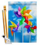 Pinwheels - Fun In The Sun Summer Vertical Impressions Decorative Flags HG192642 Made In USA