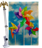 Pinwheels - Fun In The Sun Summer Vertical Impressions Decorative Flags HG192642 Made In USA