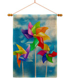 Pinwheels - Fun In The Sun Summer Vertical Impressions Decorative Flags HG192642 Made In USA